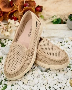 New Ażurowe mokasyny damskie Nafis Półbuty|Mokasyny Na Płaskiej Podeszwie