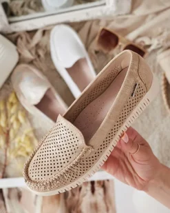 New Ażurowe mokasyny damskie Nafis Półbuty|Mokasyny Na Płaskiej Podeszwie