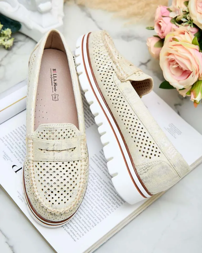 New Ażurowe mokasyny damskie Leteller Półbuty|Mokasyny Na Płaskiej Podeszwie