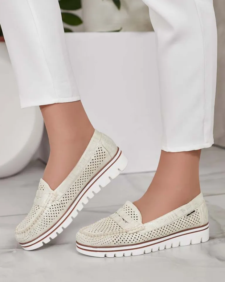 New Ażurowe mokasyny damskie Leteller Półbuty|Mokasyny Na Płaskiej Podeszwie