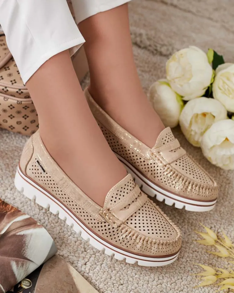 Hot Ażurowe mokasyny damskie Leteller Półbuty|Mokasyny Na Płaskiej Podeszwie