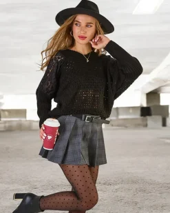 Online Ażurowy sweter damski z koronką Swetry