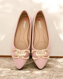 Sale Baleriny damskie w szpic z ozdobą na nosku Figgda Baleriny Klasyczne