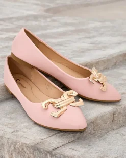 Sale Baleriny damskie w szpic z ozdobą na nosku Figgda Baleriny Klasyczne