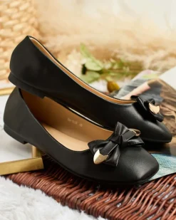 Discount Baleriny damskie z kokardką Fittco Buty Na Wielkie Wyjście|Baleriny Klasyczne