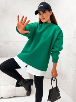 Hot Bawełniana bluza damska z odpinanym dołem Bluzy