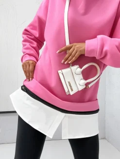 Clearance Bawełniana bluza damska z odpinanym dołem Bluzy