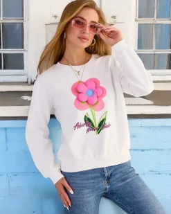 Bawełniana cienka bluza damska z printem Bluzy