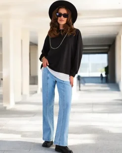 Clearance Bawełniana cienka bluza damska Bluzy