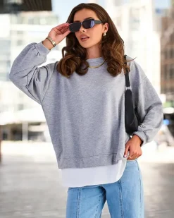 Outlet Bawełniana cienka bluza damska Bluzy