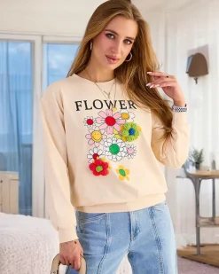 Best Bawełniana cienka bluza damska z printem Bluzy