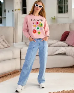 Best Bawełniana cienka bluza damska z printem Bluzy