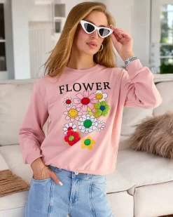 Best Bawełniana cienka bluza damska z printem Bluzy