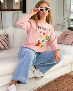 Best Bawełniana cienka bluza damska z printem Bluzy