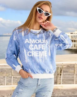 Hot Bawełniana cienka bluza damska z printem Bluzy