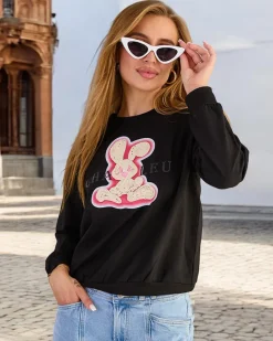 Discount Bawełniana cienka bluza damska z printem Bluzy