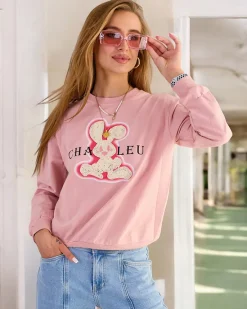 Sale Bawełniana cienka bluza damska z printem Bluzy