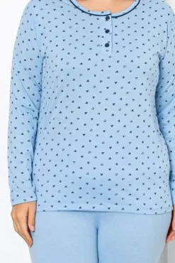 Online Bawełniana damska 2-częściowa piżama w serca PLUS SIZE Piżamy