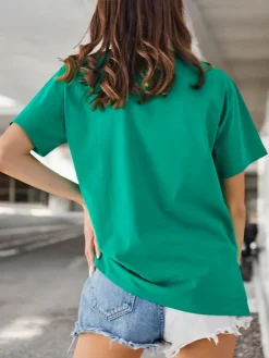 Online Bawełniana damska bluzka z nadrukiem Bluzki / Koszule / Koszulki