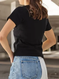 Discount Bawełniana damska bluzka z napisem Bluzki / Koszule / Koszulki