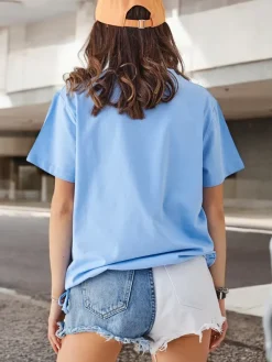 Discount Bawełniana damska bluzka z napisem Bluzki / Koszule / Koszulki