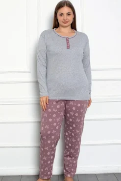 Hot Bawełniana damska 2-częściowa piżama w motyle PLUS SIZE Piżamy