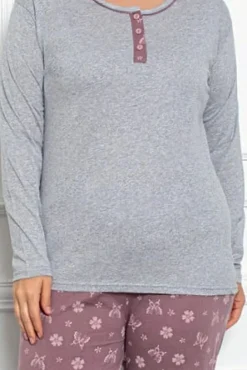 Hot Bawełniana damska 2-częściowa piżama w motyle PLUS SIZE Piżamy