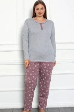 Hot Bawełniana damska 2-częściowa piżama w motyle PLUS SIZE Piżamy