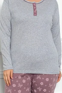 Hot Bawełniana damska 2-częściowa piżama w motyle PLUS SIZE Piżamy