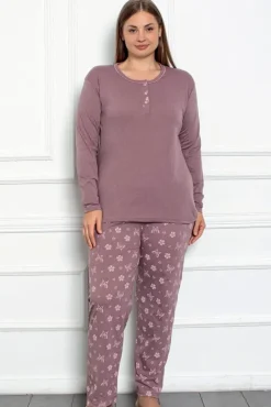 Sale Bawełniana damska 2-częściowa piżama w motyle PLUS SIZE Piżamy