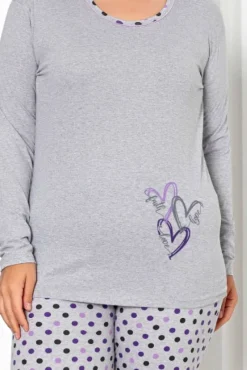 Best Bawełniana damska 2-częściowa piżama w kropki PLUS SIZE Piżamy