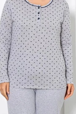 Best Bawełniana damska 2-częściowa piżama w serca PLUS SIZE Piżamy