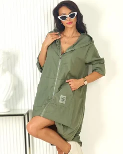 Discount Bawełniana długa narzutka damska Bluzy|Kurtki / Marynarki / Płaszcze