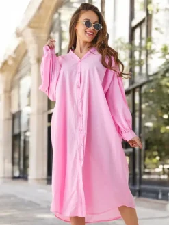 Sale Bawełniana długa damska koszula a'la sukienka Bluzki / Koszule / Koszulki