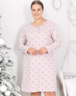 Hot Bawełniana koszula nocna z printem PLUS SIZE Piżamy|Plus Size
