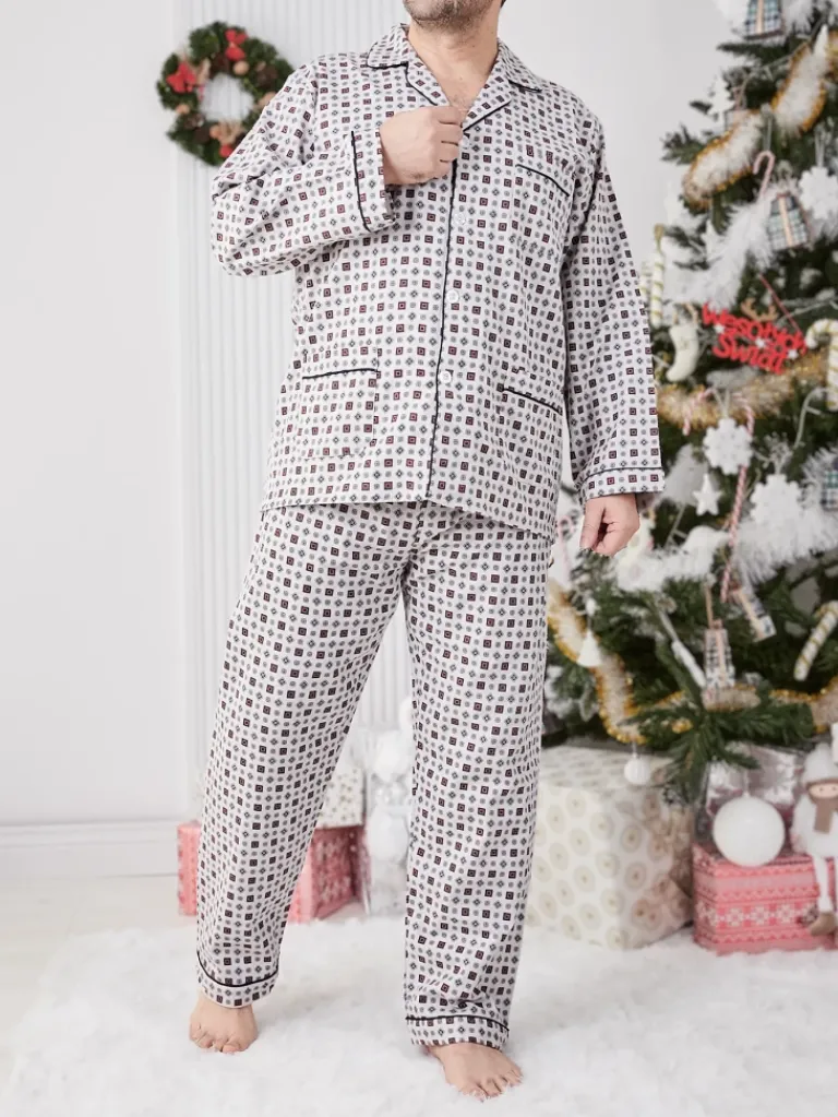 Bawełniana męska piżama 2- częściowa Piżamy
