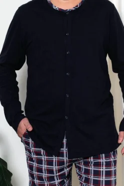 Clearance Bawełniana męska piżama w kratkę PLUS SIZE Piżamy|Plus Size