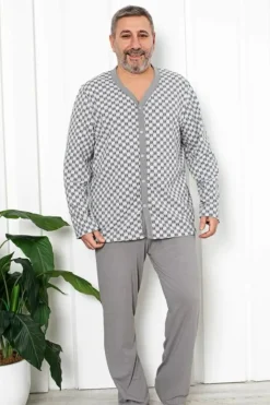 Outlet Bawełniana męska piżama z printem PLUS SIZE Piżamy|Plus Size