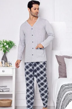 Sale Bawełniana męska piżama Piżamy