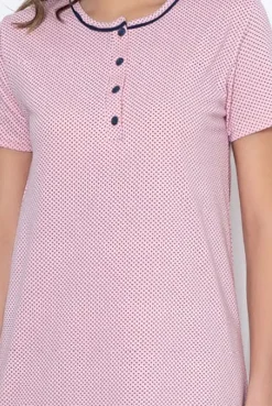 Bawełniana nocna koszula damska w kropki Piżamy