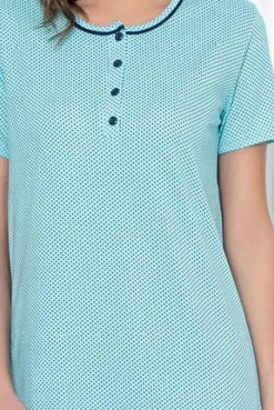 Bawełniana nocna koszula damska w kropki Piżamy