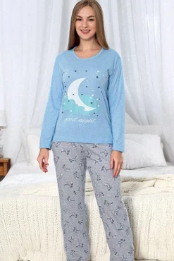 Hot Bawełniana piżama damska w księżyce Piżamy