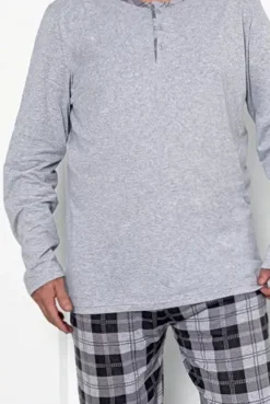 Hot Bawełniana piżama męska w kratę PLUS SIZE Plus Size|Piżamy