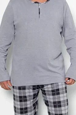 Outlet Bawełniana piżama męska w kratę PLUS SIZE Plus Size|Piżamy