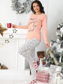 Best Bawełniana piżama damska z kotkiem Piżamy