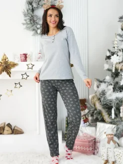 New Bawełniana piżama damska w serduszka Piżamy