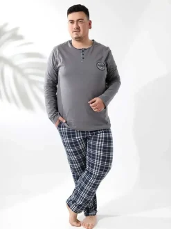 Hot Bawełniana piżama męska PLUS SIZE Plus Size|Piżamy