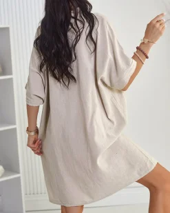 New Bawełniana tunika letnia damska oversize Bluzki / Koszule / Koszulki