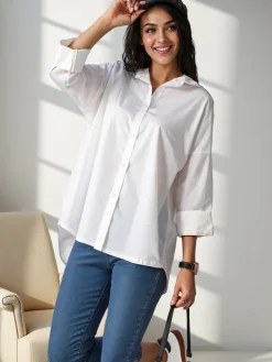 Clearance Bawełniana uniwersalna damska koszula Bluzki / Koszule / Koszulki