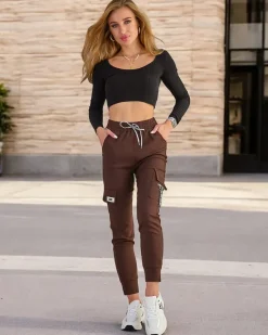 Best Bawełniane damskie materiałowe spodnie typu bojówki Spodnie Cargo|Spodnie Materiałowe